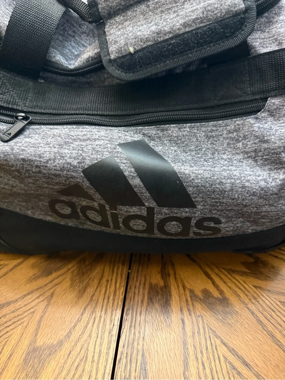 adidas Gray & Black Men’s Duffel Bag with Shoulder Strap
